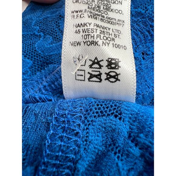 HANKY PANKY SIZE XSMALL LACE SIGNATURE BOY SHORT PANTY SAPPHIRE BLUE NWT - Picture 9 of 10